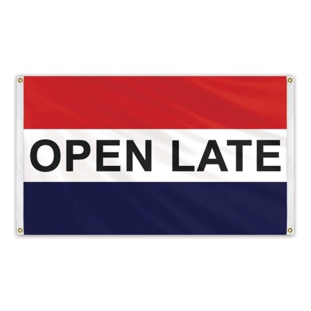 Global Flags Unlimited Open Late Message Flag 3'x5' Banner Flag 205122